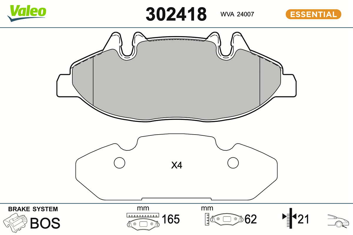 VALEO Bremseklodser 302418 foraksel for MERCEDES-BENZ MERCEDES-BENZ (FJDA)
