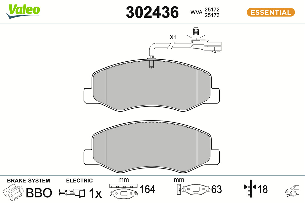 VALEO Bremseklodser 302436 bagaksel for OPEL VAUXHALL NISSAN RENAULT