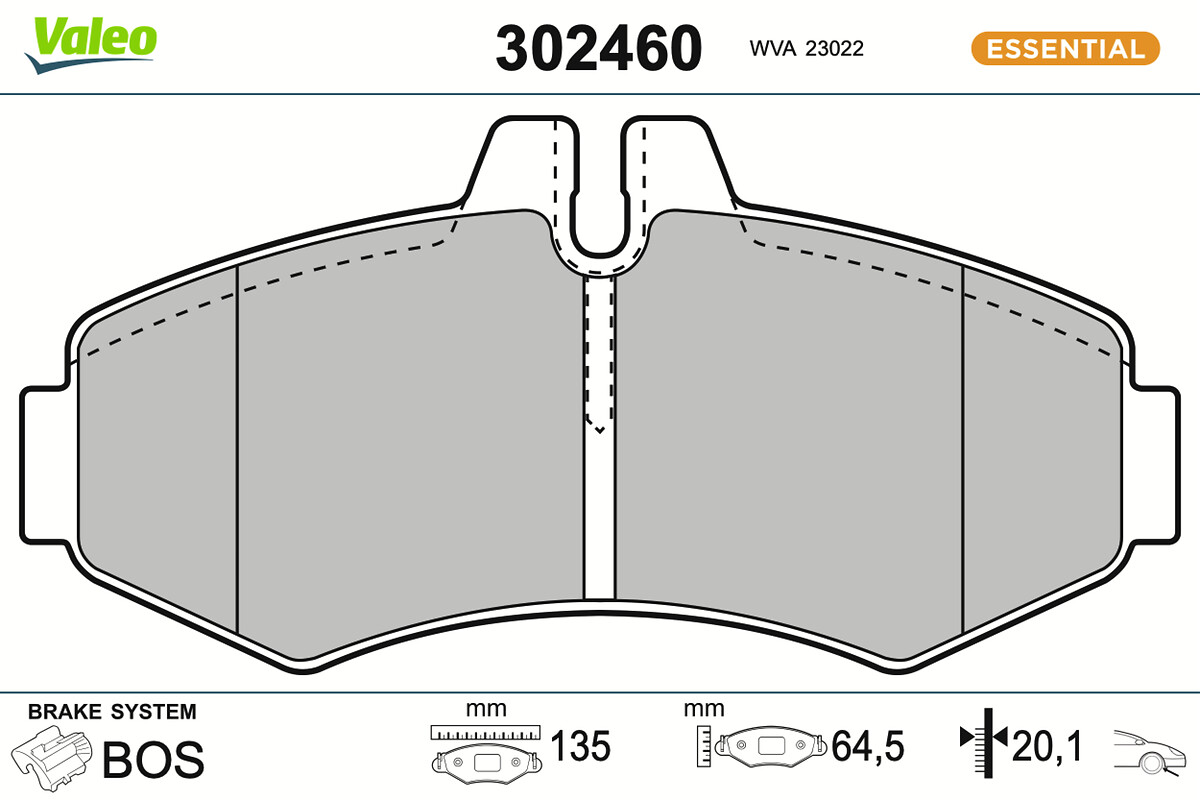 VALEO Bremseklodser 302460 foraksel for MERCEDES-BENZ