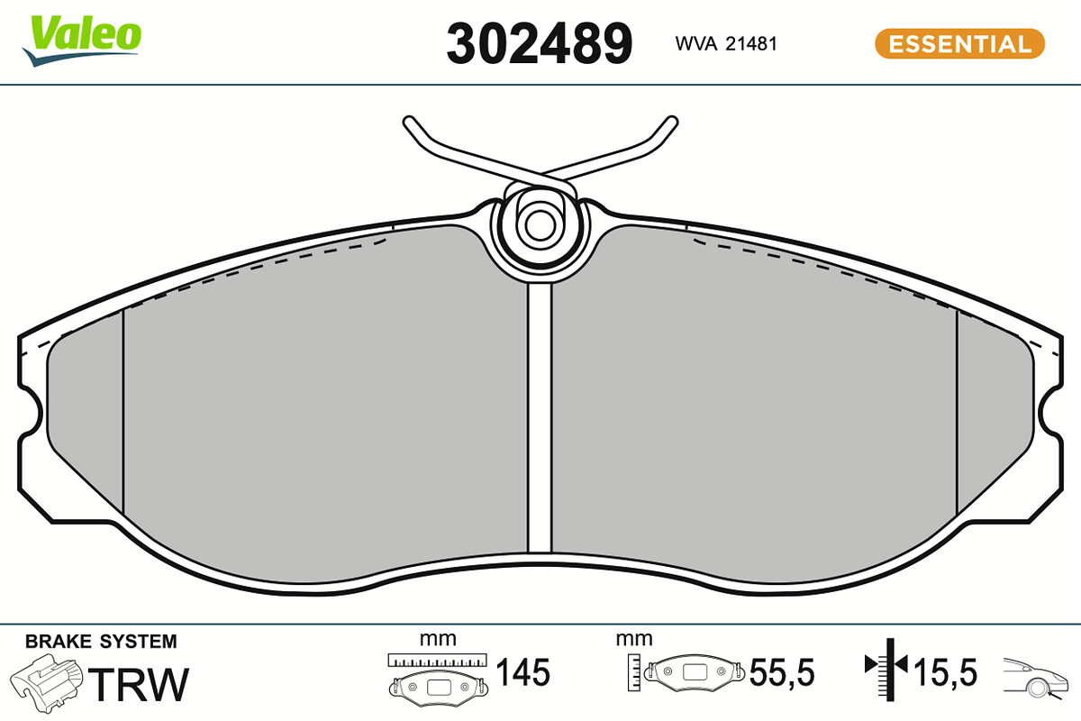 VALEO Bremseklodser 302489 foraksel for FORD NISSAN