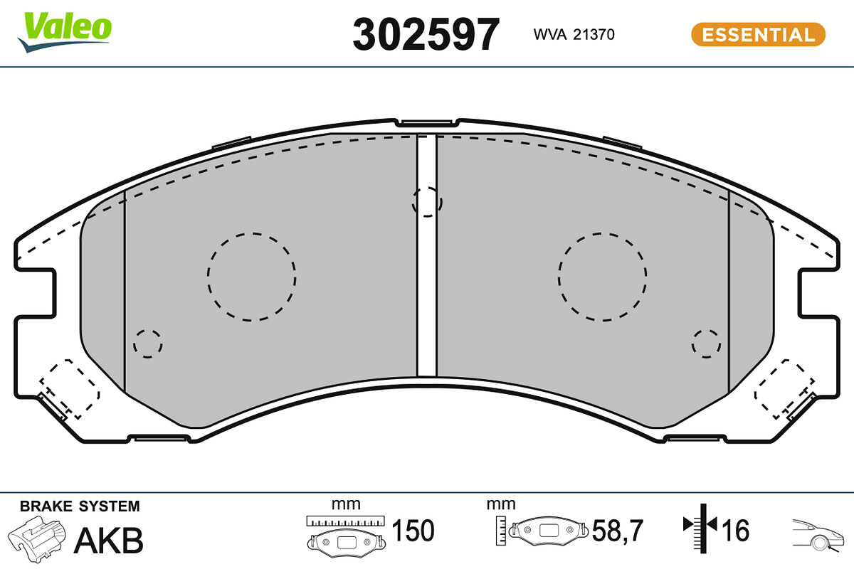 VALEO Bremseklodser 302597 foraksel for PEUGEOT CITROËN
