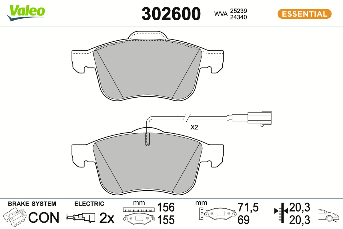 VALEO Bremseklodser 302600 foraksel for ALFA ROMEO
