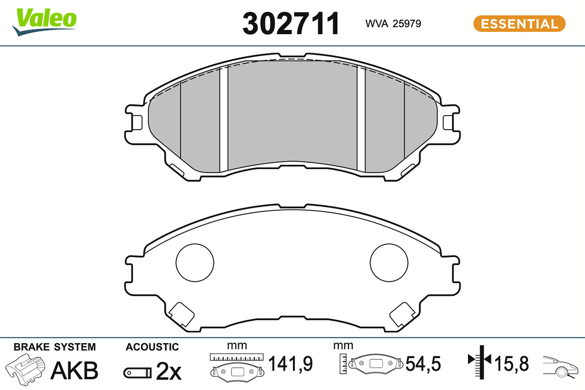 VALEO Bremseklodser 302711 foraksel for SUZUKI