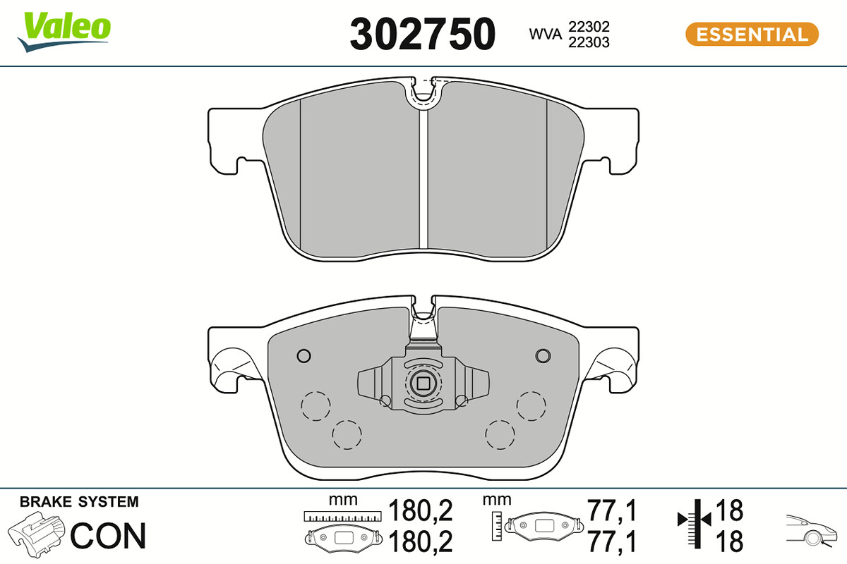 VALEO Bremseklodser 302750 foraksel for JAGUAR LAND ROVER JAGUAR (CHERY)