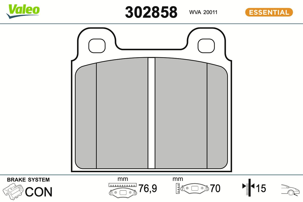 VALEO Bremseklodser 302858 foraksel for OPEL ALFA ROMEO BMW FORD MERCEDES-BENZ VAUXHALL VW PORSCHE ROVER FERRARI
