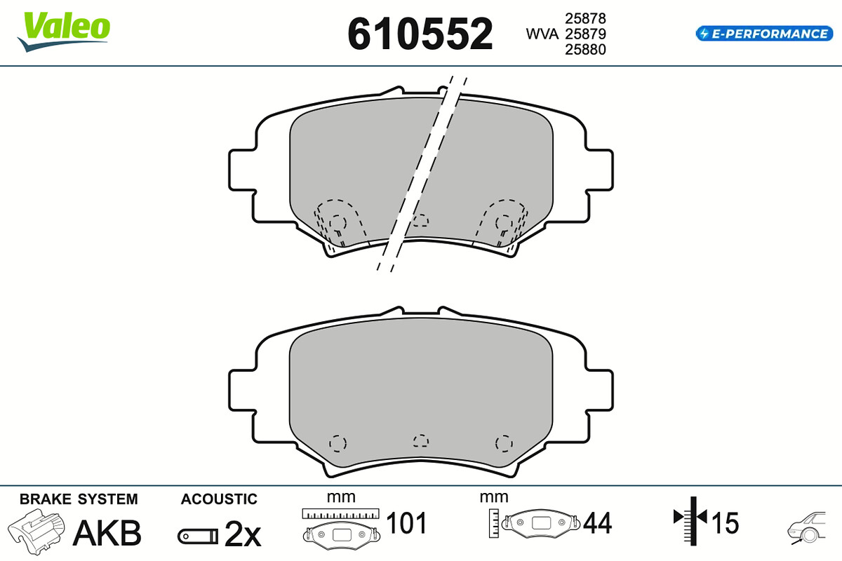 VALEO Bremseklodser 610552 bagaksel for MAZDA (CHANGAN) MAZDA