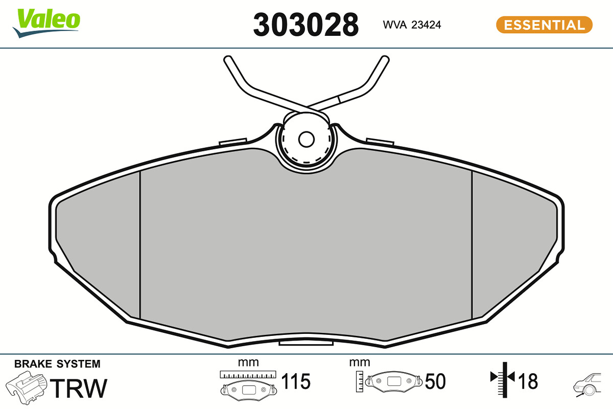 VALEO Bremseklodser 303028 bagaksel for JAGUAR FORD USA LINCOLN