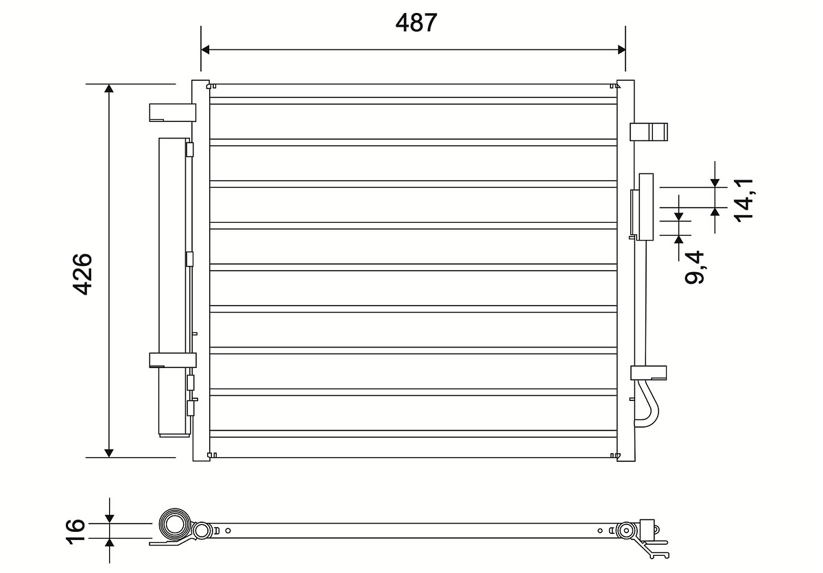 VALEO Kondensor, klimaanlæg 822833 for KIA