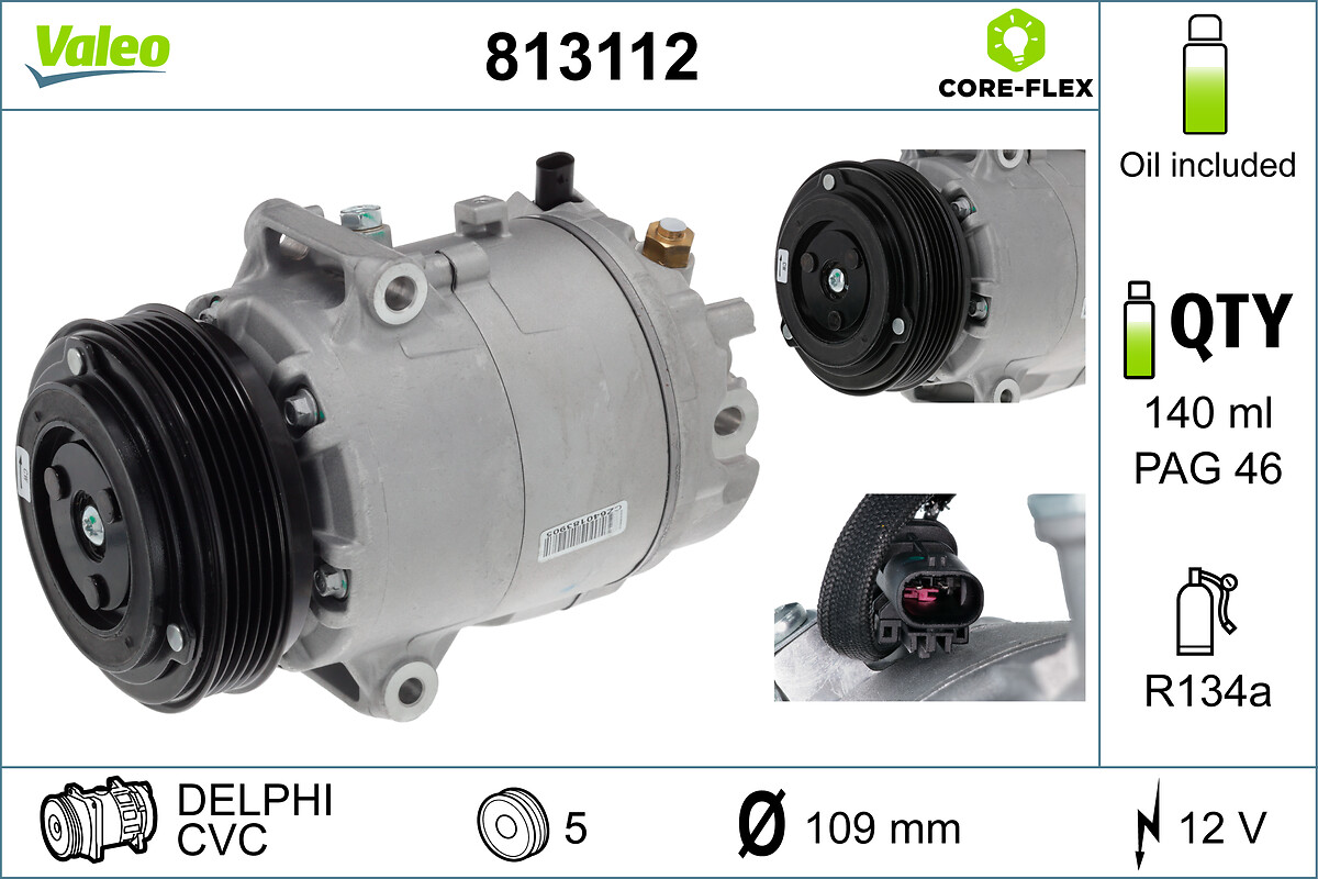VALEO Kompressor, klimaanlæg 813112 for OPEL VAUXHALL CHEVROLET