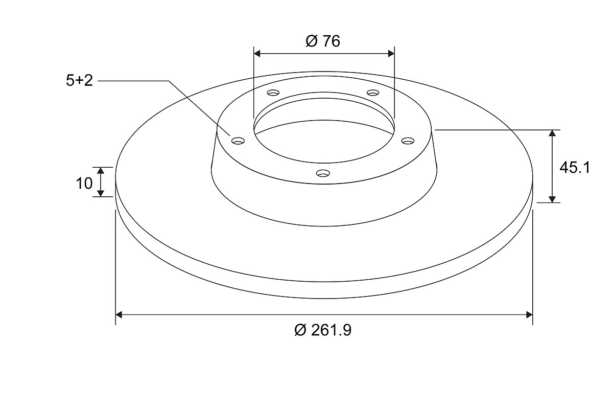 VALEO Bremseskive 672737 bagaksel fuld 262mm 10mm for INOKOM KIA HYUNDAI