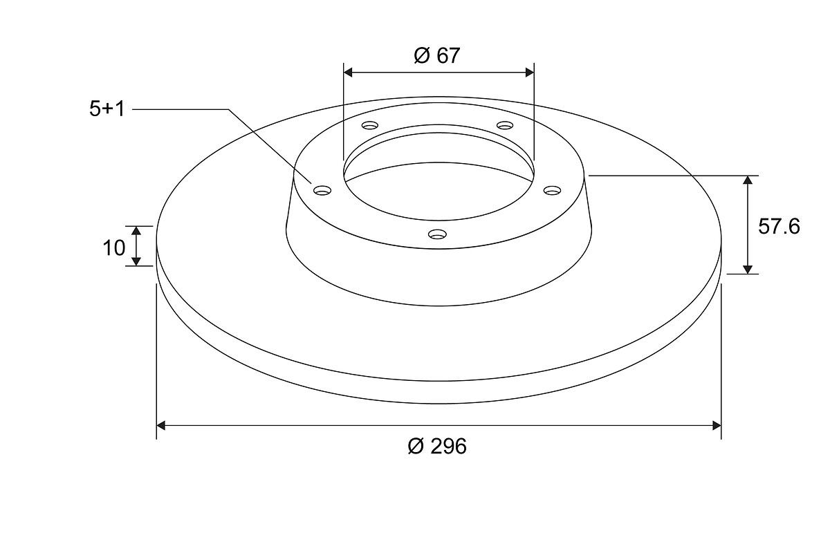 VALEO Bremseskive 672924 bagaksel fuld 296mm 10mm for MERCEDES-BENZ (FJDA) MERCEDES-BENZ