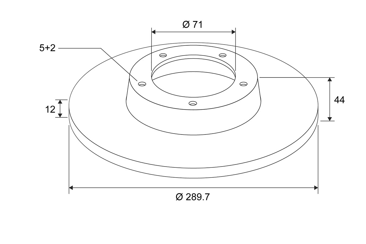VALEO Bremseskive 673223 bagaksel fuld 290mm 12mm for PEUGEOT