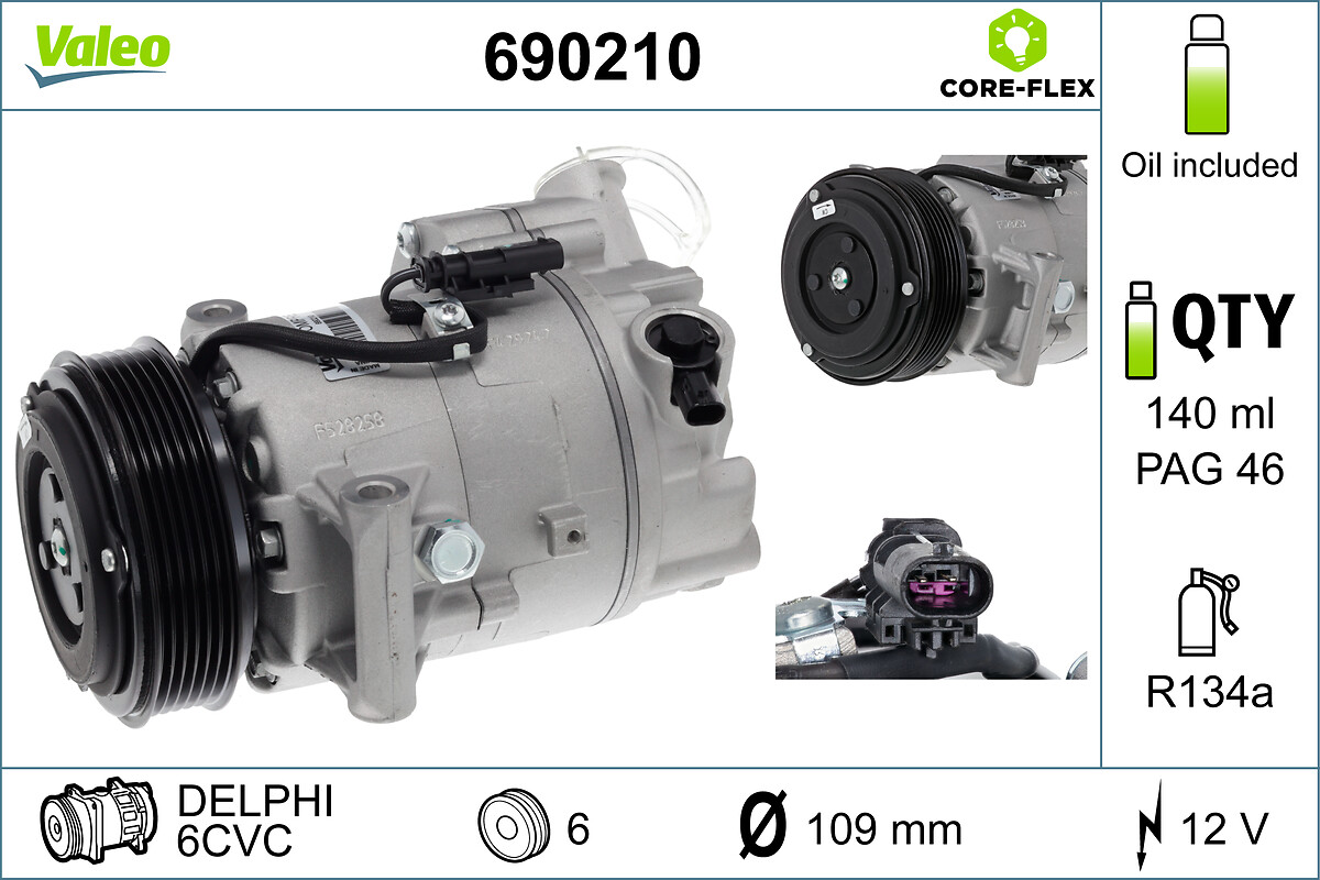 VALEO Kompressor, klimaanlæg 690210 for OPEL VAUXHALL CHEVROLET