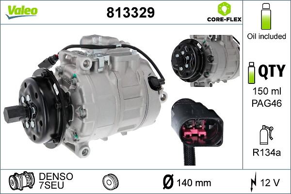 VALEO Kompressor, klimaanlæg 813329 for VW