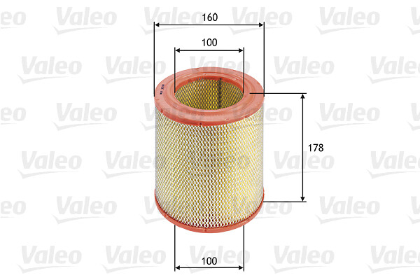VALEO Luftfilter 585618 Filterindsats height_mm_209|Højde [mm]|181 outer_diameter_mm_497|Yderdiameter [mm]|160 inner_diameter_mm_496|Indvendig diamete