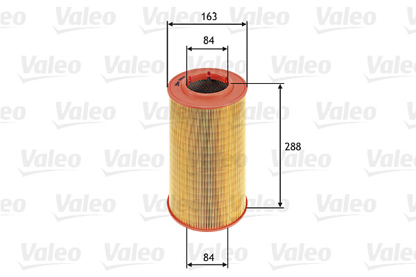 VALEO Luftfilter 585614 Filterindsats height_mm_209|Højde [mm]|284 outer_diameter_mm_497|Yderdiameter [mm]|163 inner_diameter_mm_496|Indvendig diamete