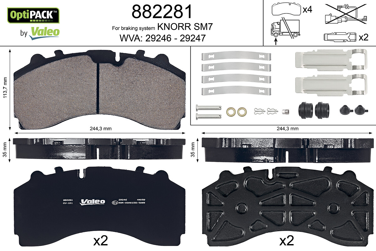 VALEO 882281 foraksel for MERCEDES-BENZ