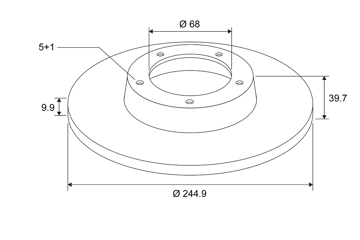 VALEO Bremseskive 186807 bagaksel fuld 245mm 10mm for VW