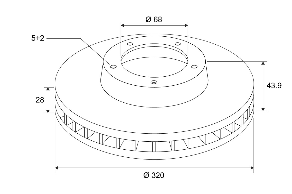 VALEO Bremseskive 673102 foraksel ventileret 320mm 28mm for RENAULT