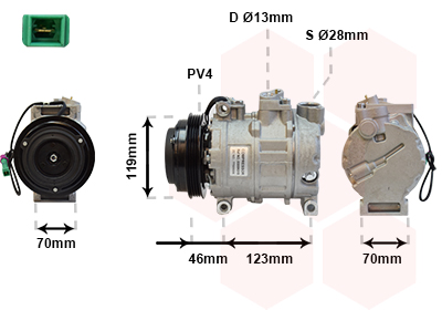 VAN WEZEL Kompressor, klimaanlæg 0300k015 for SKODA