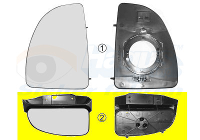 VAN WEZEL Spejlglas, udvendig spejl 1747833 venstre for FIAT / LANCIA
