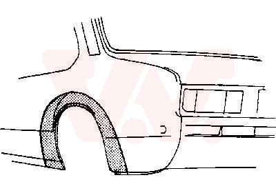 Bagskærm / Karrosseriside, VAN WEZEL, bagved til højre, b.la. til Opel~Vauxhall