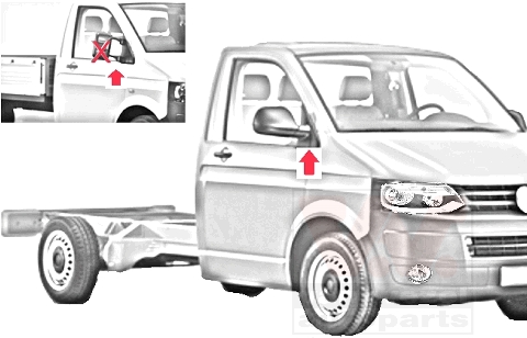 VAN WEZEL Sidespejl 5896807 venstre for VW