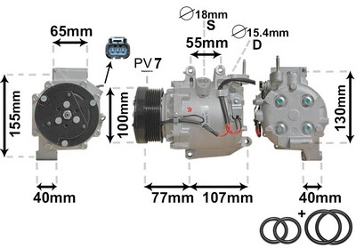 VAN WEZEL Kompressor, klimaanlæg 2500k232 for HONDA