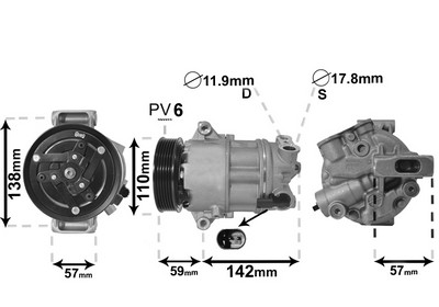 VAN WEZEL Kompressor, klimaanlæg 0100k133 for ALFA ROMEO