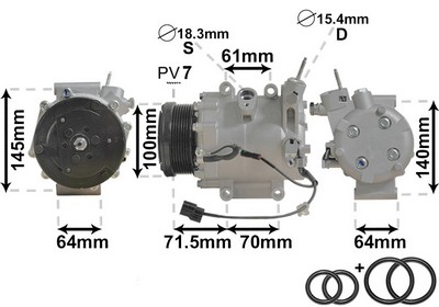 VAN WEZEL Kompressor, klimaanlæg 2500k235 for HONDA