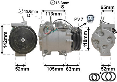 VAN WEZEL Kompressor, klimaanlæg 2500k238 for HONDA