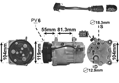VAN WEZEL Kompressor, klimaanlæg 0300k003 for VW VAG