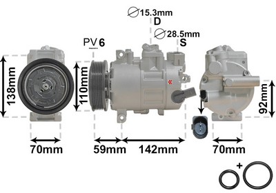 VAN WEZEL Kompressor, klimaanlæg 0300k270 for VW