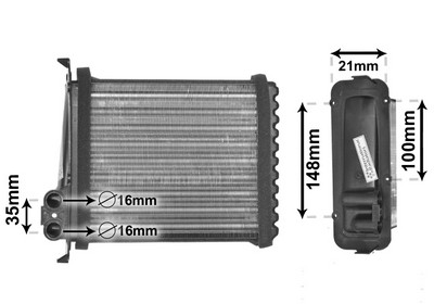 VAN WEZEL Varmeelement, kabinevarme 59006085 for VOLVO