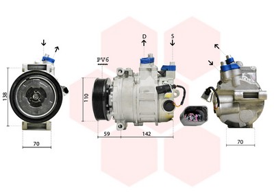 VAN WEZEL Kompressor, klimaanlæg 0300k029 for VW AUDI VAG