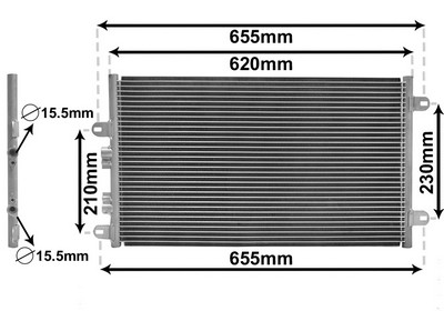 VAN WEZEL Kondensor, klimaanlæg 01005077 for ALFA ROMEO