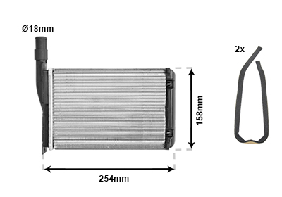 VAN WEZEL Varmeelement, kabinevarme 43006087 for RENAULT