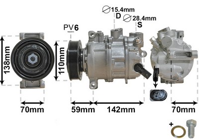 VAN WEZEL Kompressor, klimaanlæg 0300k401 for AUDI