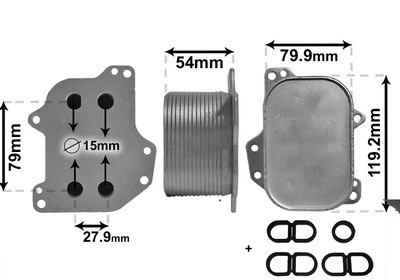VAN WEZEL Oliekøler, motorolie 03013701 for VW