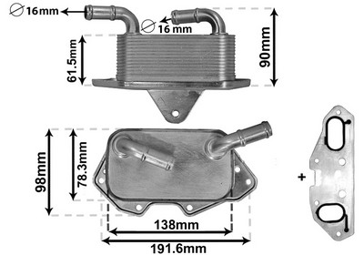 VAN WEZEL Oliekøler, motorolie 03013703 for VW
