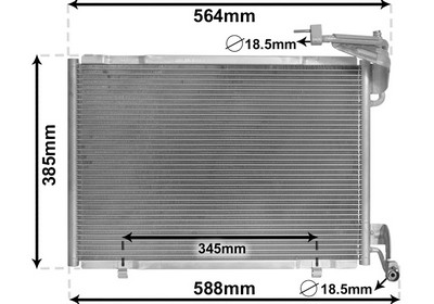 VAN WEZEL Kondensor, klimaanlæg 18015711 for FORD