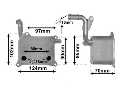 VAN WEZEL Oliekøler, motorolie 03013705 for VW