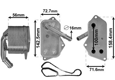 VAN WEZEL Oliekøler, motorolie 06013701 for BMW