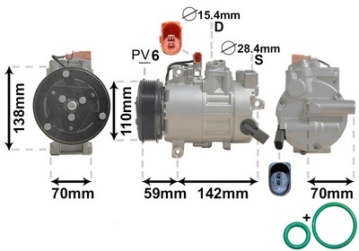VAN WEZEL Kompressor, klimaanlæg 0300k402 for AUDI