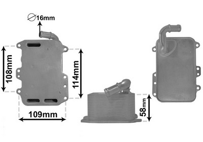 VAN WEZEL Oliekøler, motorolie 03003405 for VW