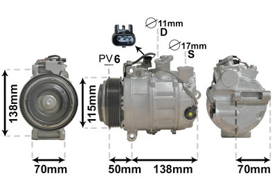 VAN WEZEL Kompressor, klimaanlæg 3001k704 for MERCEDES-BENZ