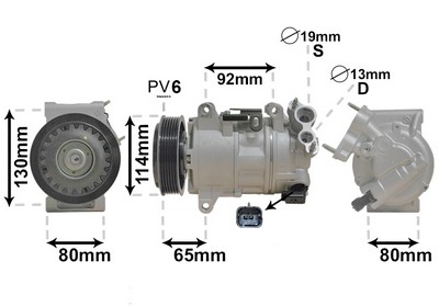 VAN WEZEL Kompressor, klimaanlæg 4001K703 for CITROËN/PEUGEOT OPEL DS CITROËN