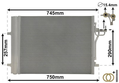 VAN WEZEL Kondensor, klimaanlæg 18015717 for FORD