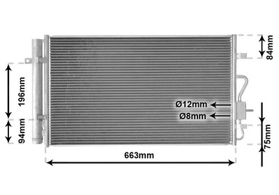 VAN WEZEL Kondensor, klimaanlæg 37015710 for OPEL
