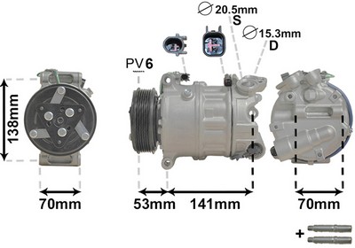 VAN WEZEL Kompressor, klimaanlæg 0200k209 for ROV/TRI/JAG/AUS/MG